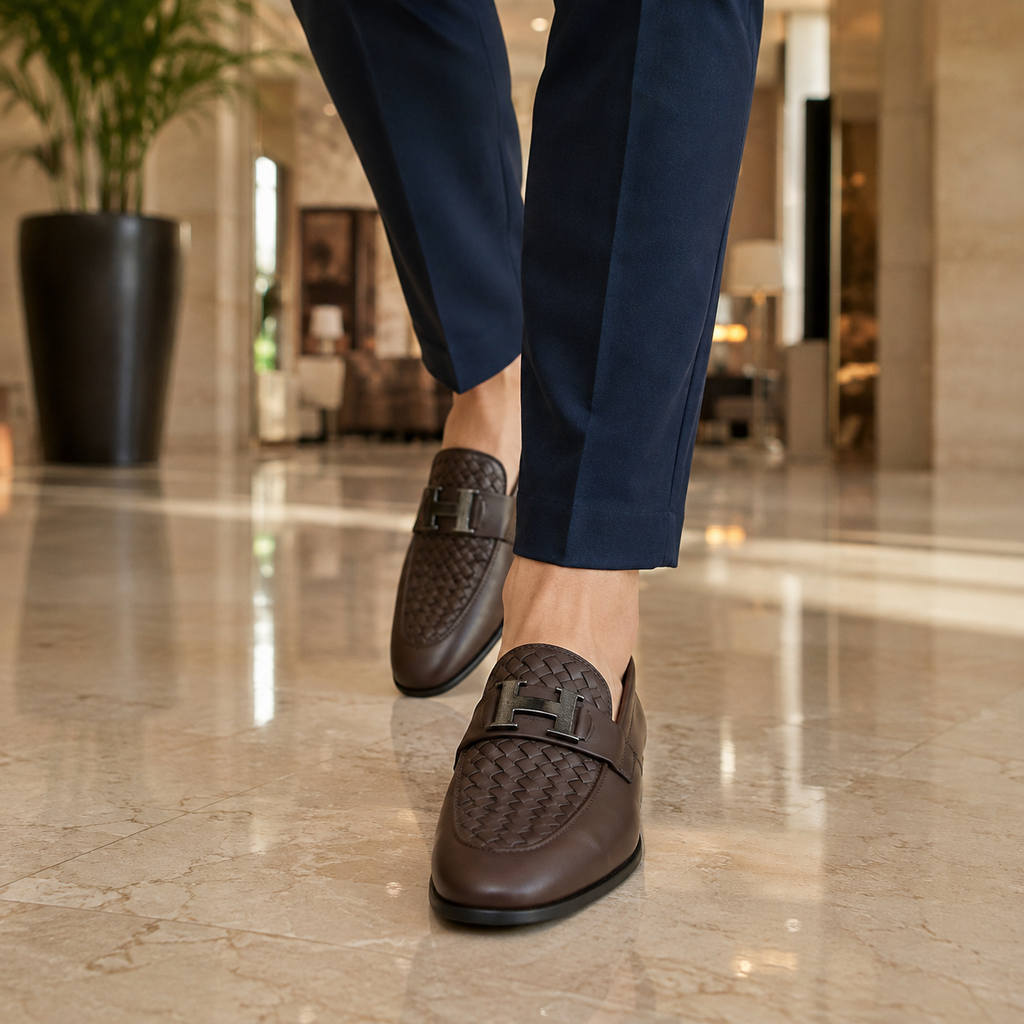 Brown Braided Loafer