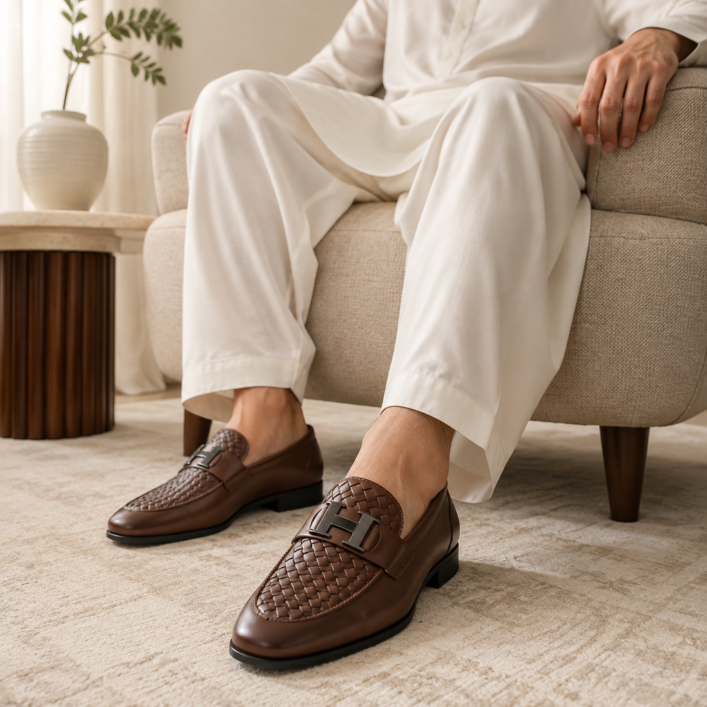 Brown Braided Loafer