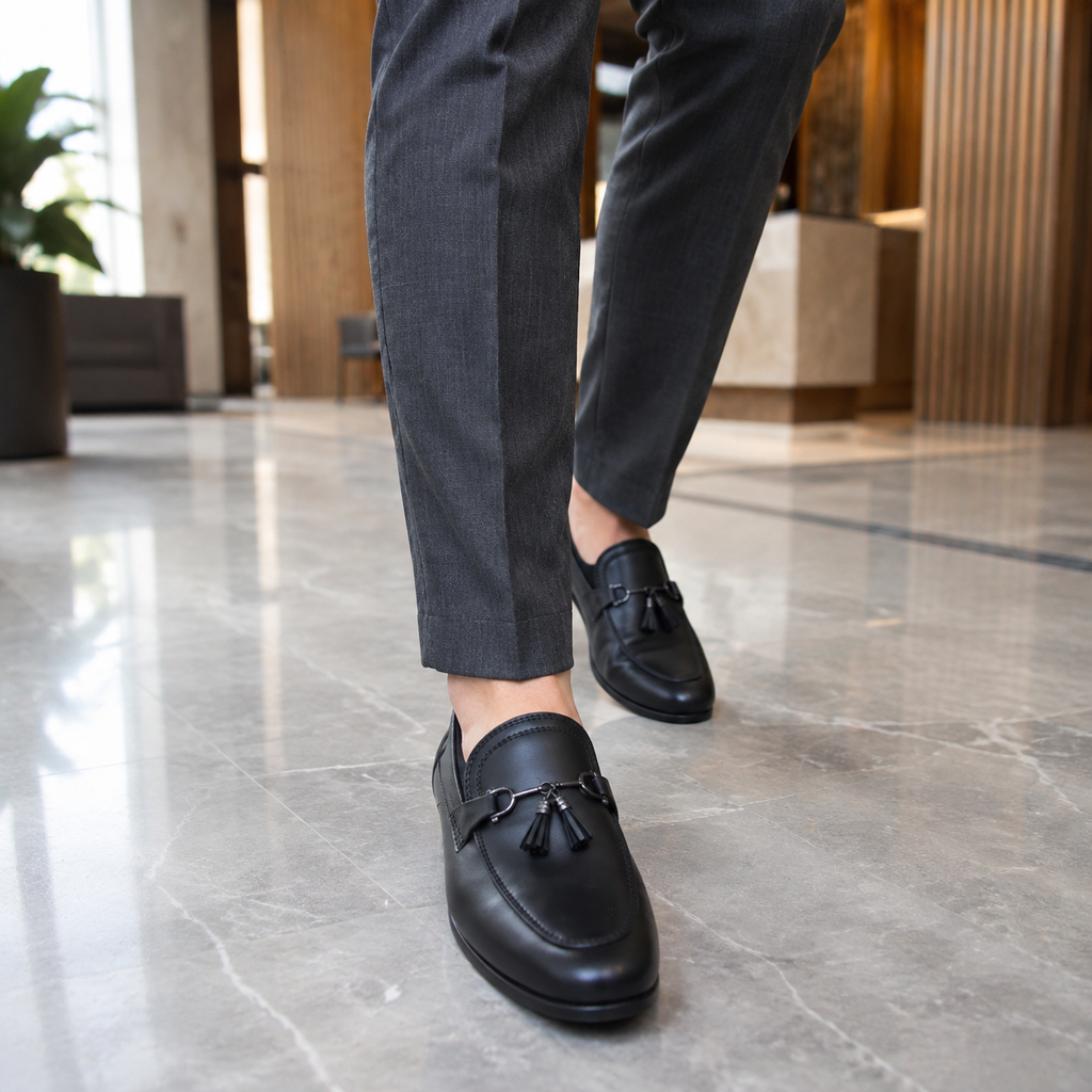 Prestige Black Buckle Loafer