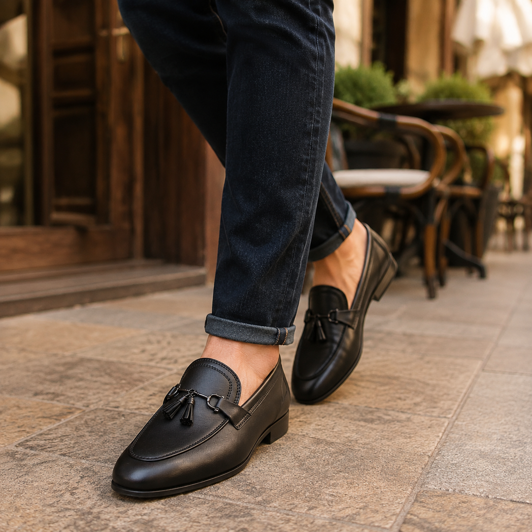 Prestige Black Buckle Loafer