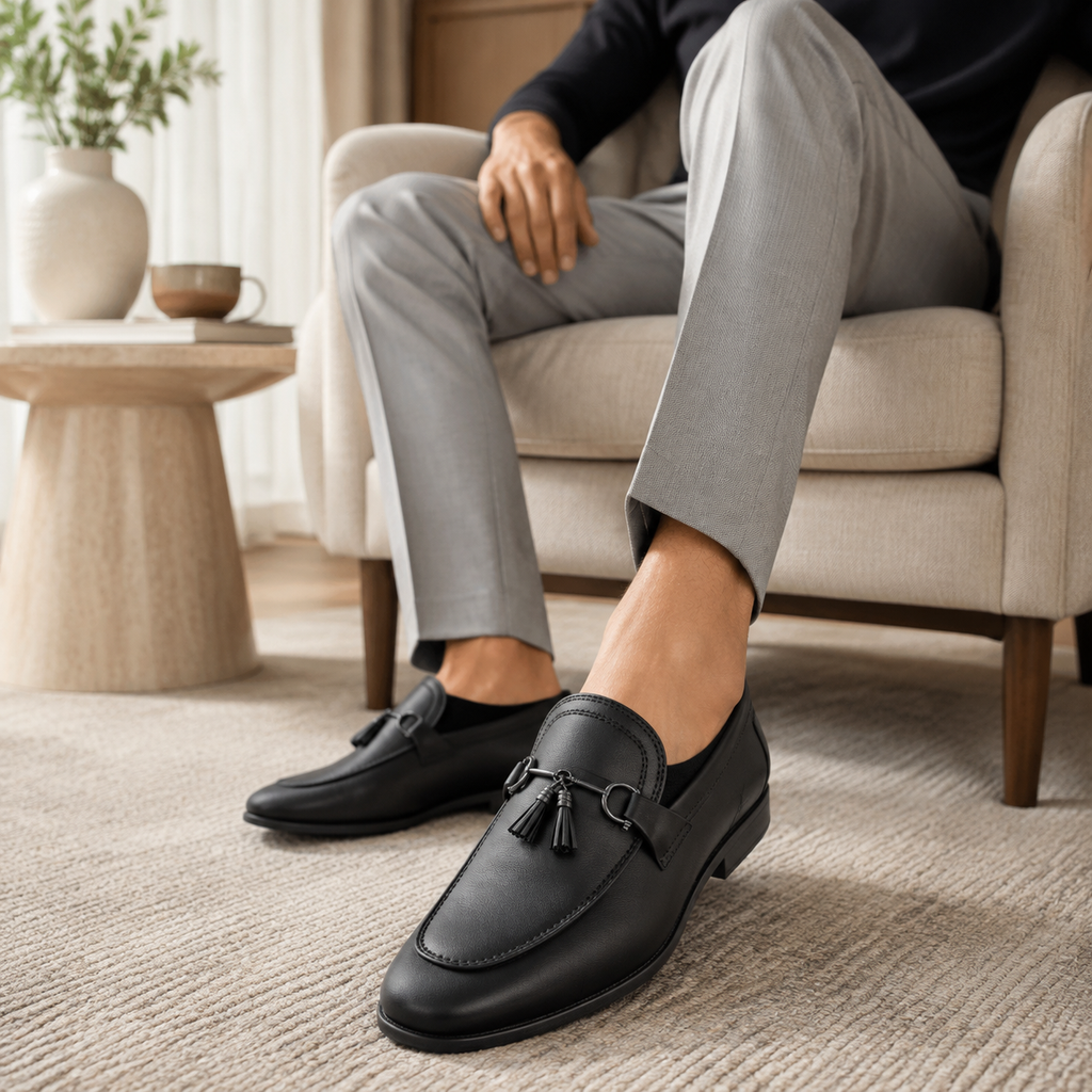Prestige Black Buckle Loafer