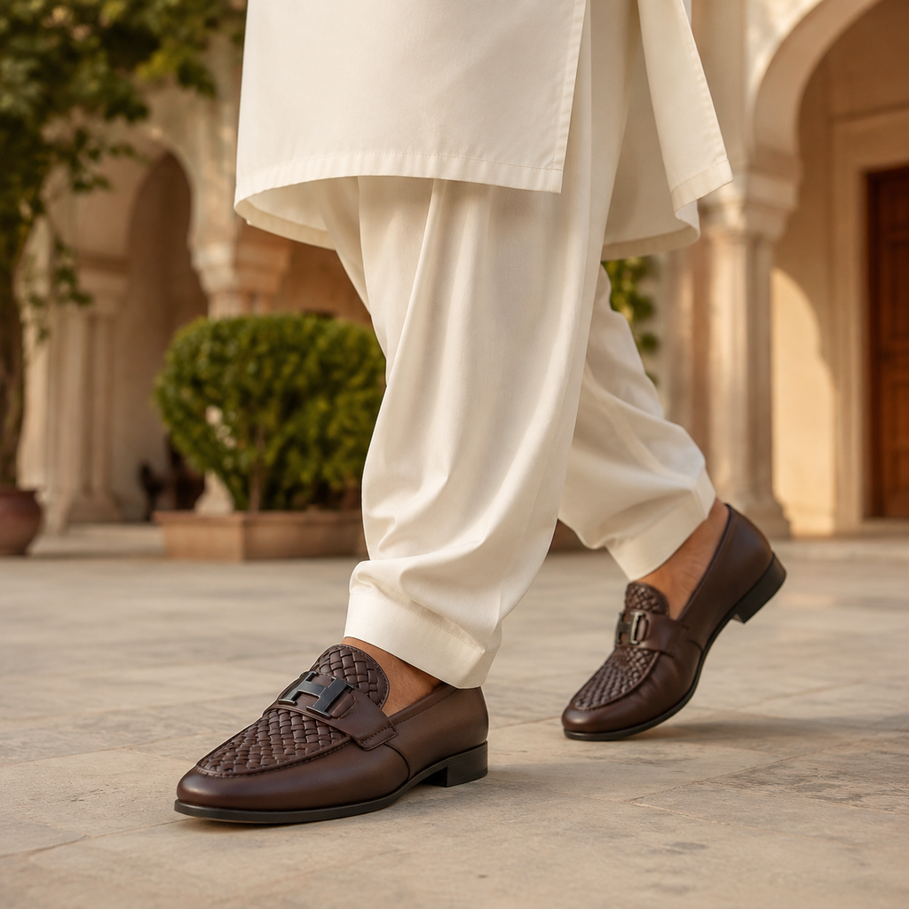 Brown Braided Loafer
