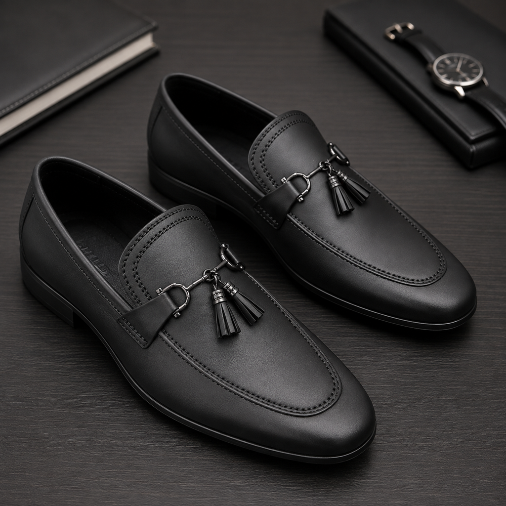 Prestige Black Buckle Loafer