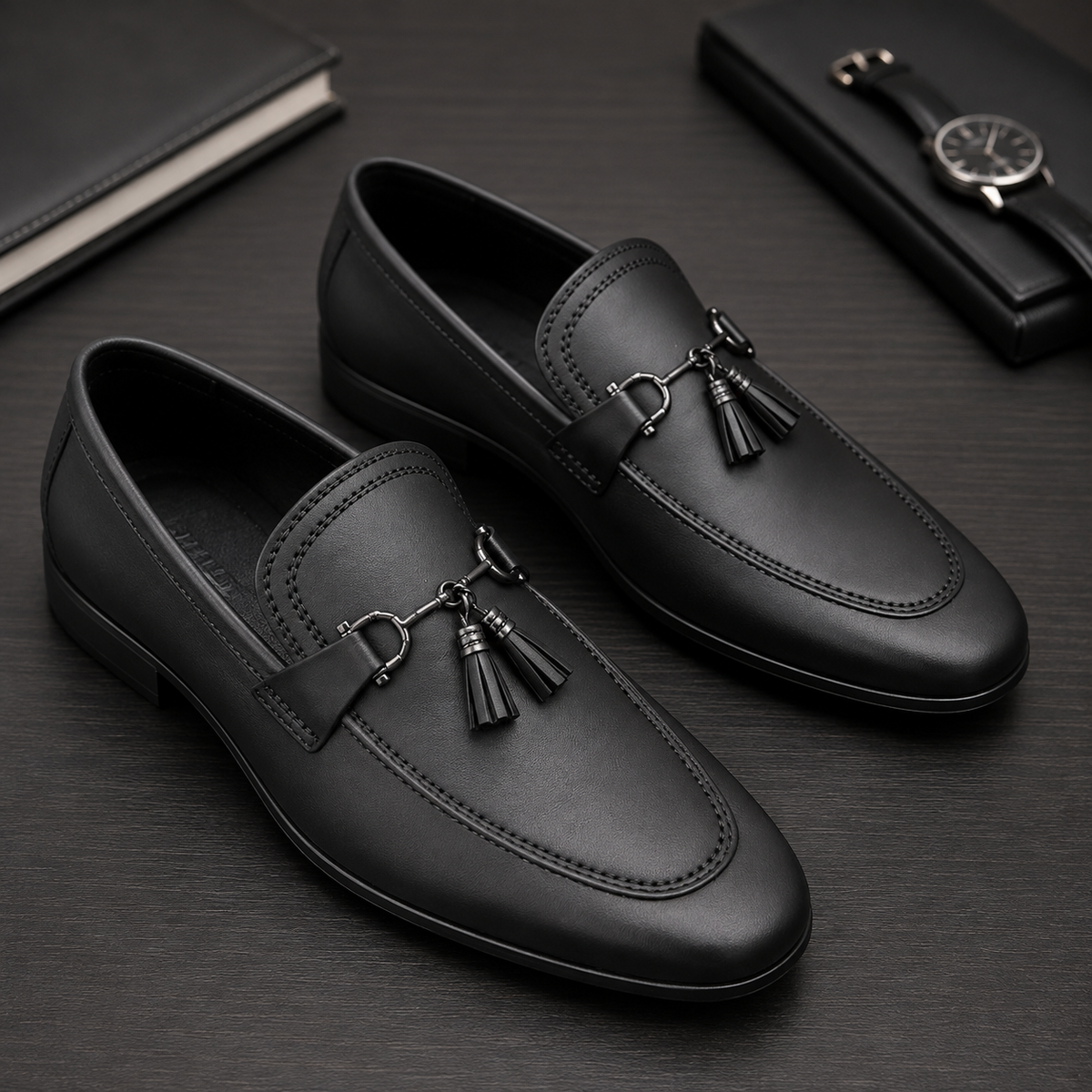 Prestige Black Buckle Loafer