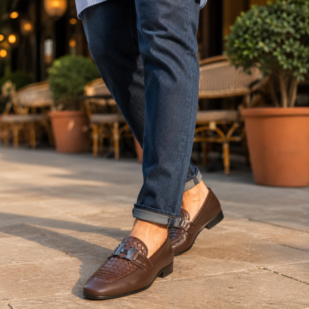 Brown Braided Loafer